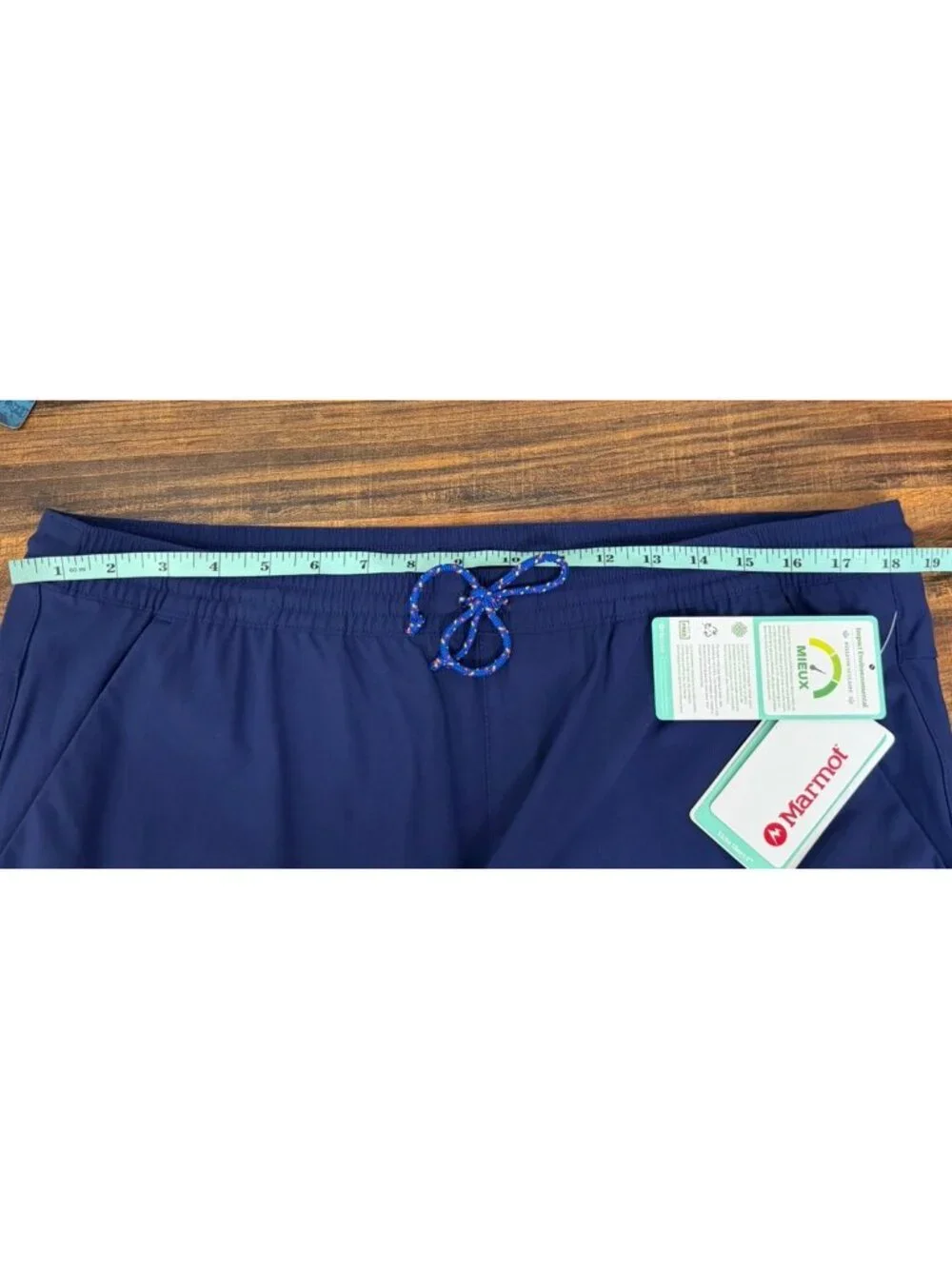Marmot Mens XL Elche Short 8 Inseam Navy Elastic Waist Nylon Stretch Shorts